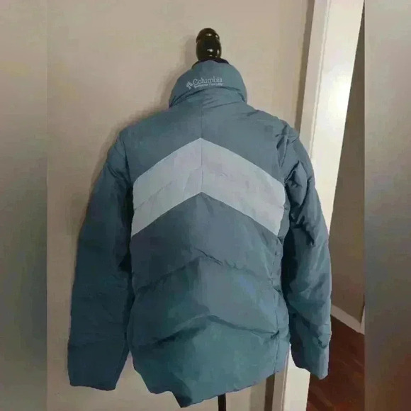 Columbia Women's Colorblocked Blue and Gray Down Puffer Jacket  L - Picture 5 of 15